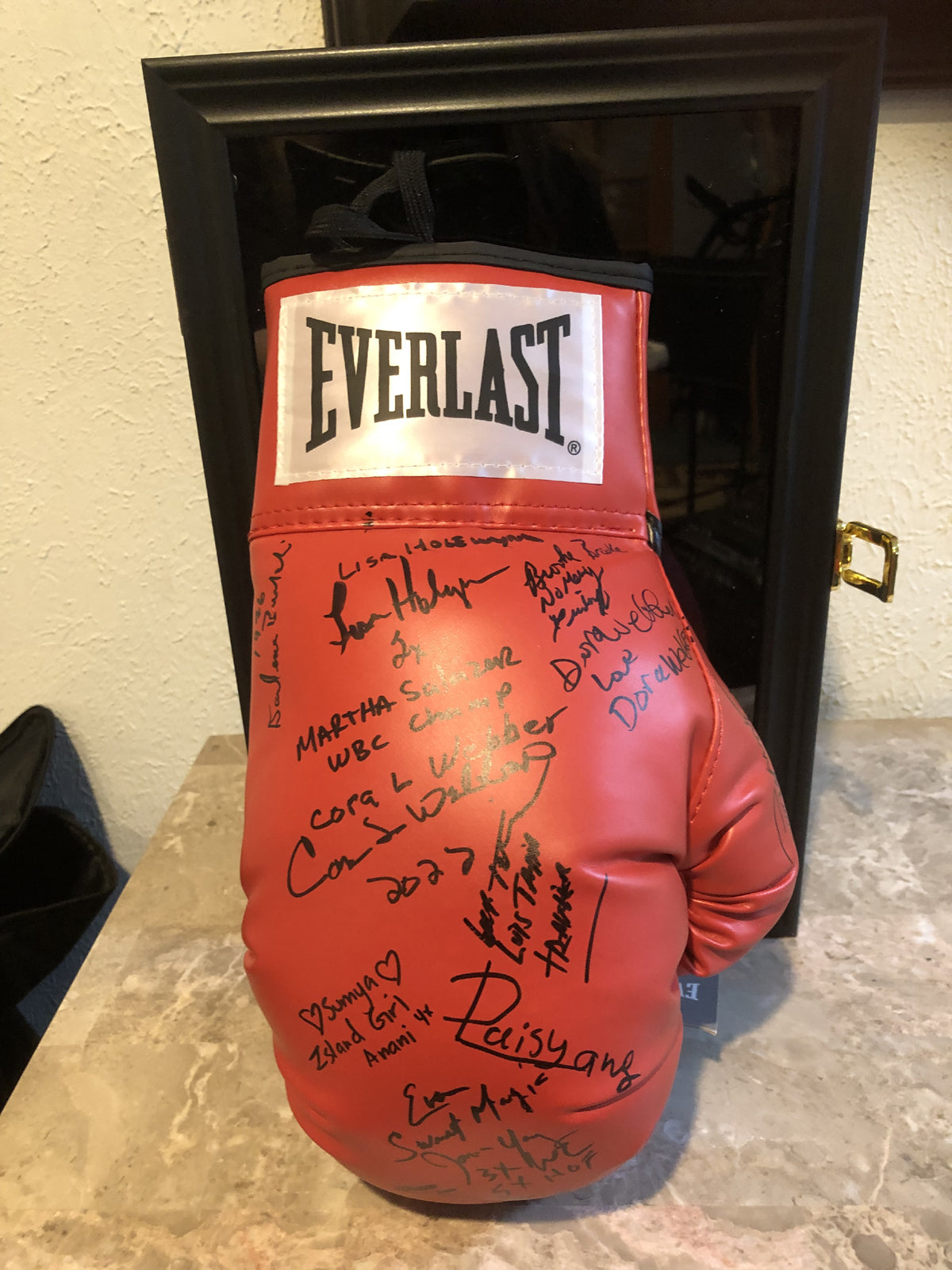 Autographed Boxing Glove with multiple Women Boxers