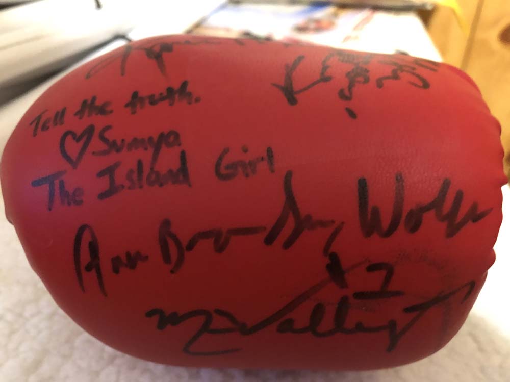 Autographed Glove from an All-Women's Card 2002 - Ann Wolfe, Sumya Anani, Kelsey Jeffries and More