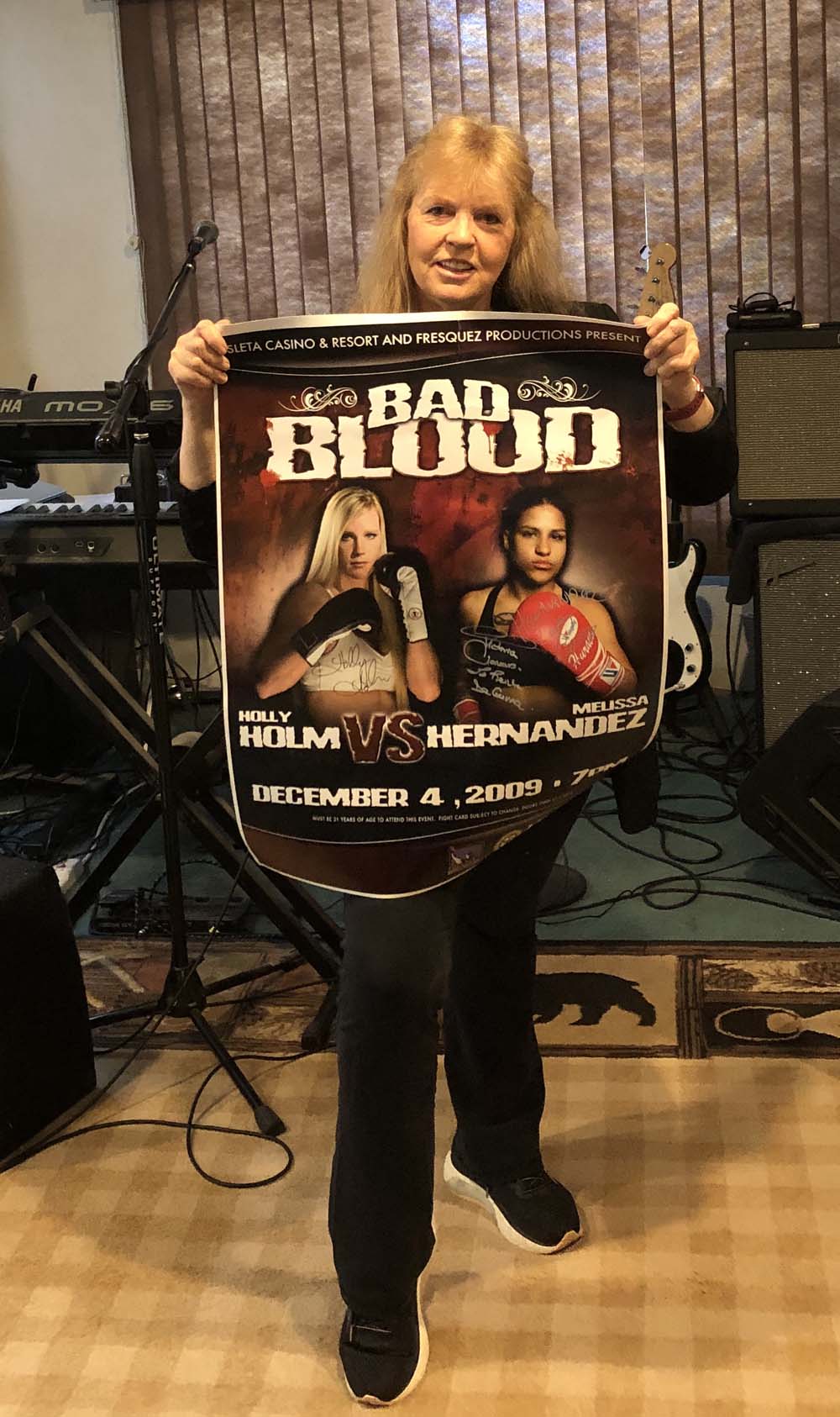 Original "Bad Blood" poster Autographed Holly Holm/Victoria Cisneros 29"x 23"