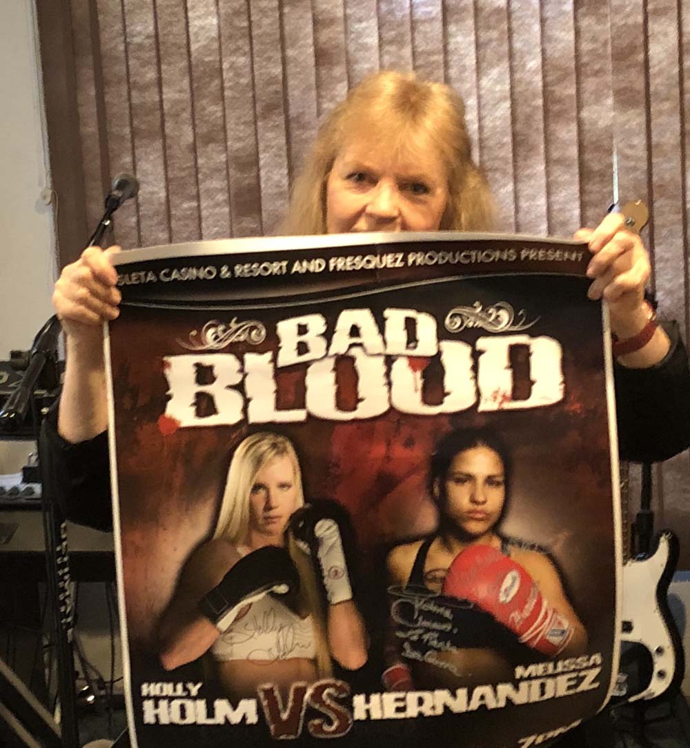 Original "Bad Blood" poster Autographed Holly Holm/Victoria Cisneros 29"x 23"