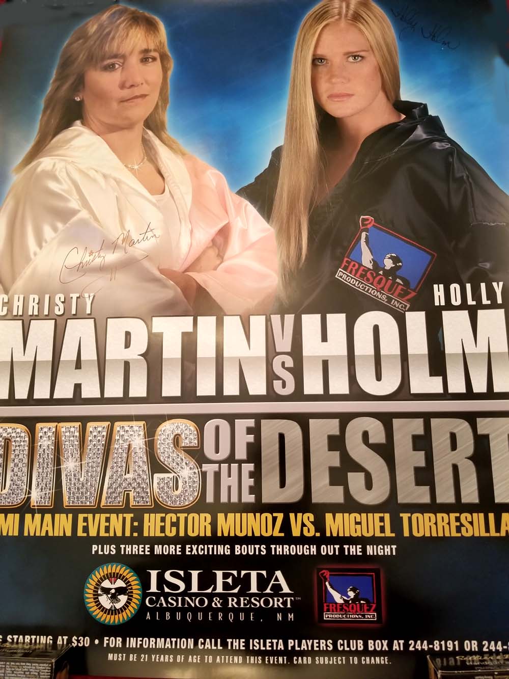 Poster by Christy Martin vs. Holly Holm - Martin autographed the poster