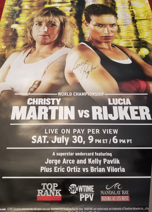 Poster of the Christy Martin vs. Rijker:  Autographed by Lucia Rijker