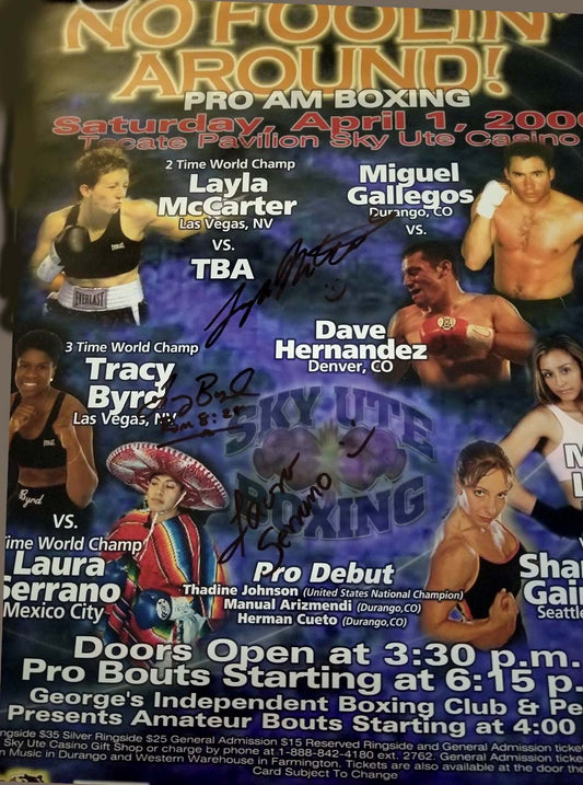 "Follin' Around Fight Poster" from 2006 - Autographed by McCarter, Serrano, Byrd, Gaines