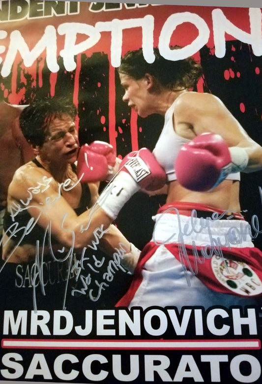 Poster - Jelena Mrdjenovich vs. Anne Marie Saccurato - Autographed by both