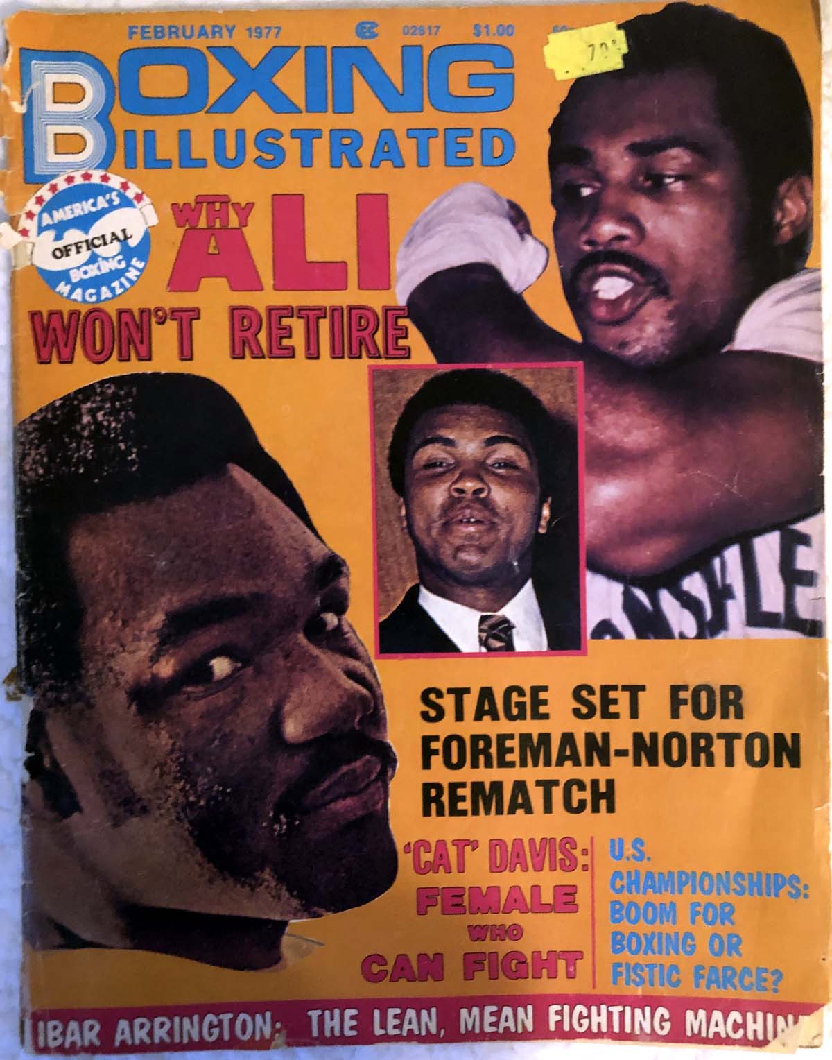 Boxing Illustrated Magazine-February 1977 - Cathy "Cat" Davis Article