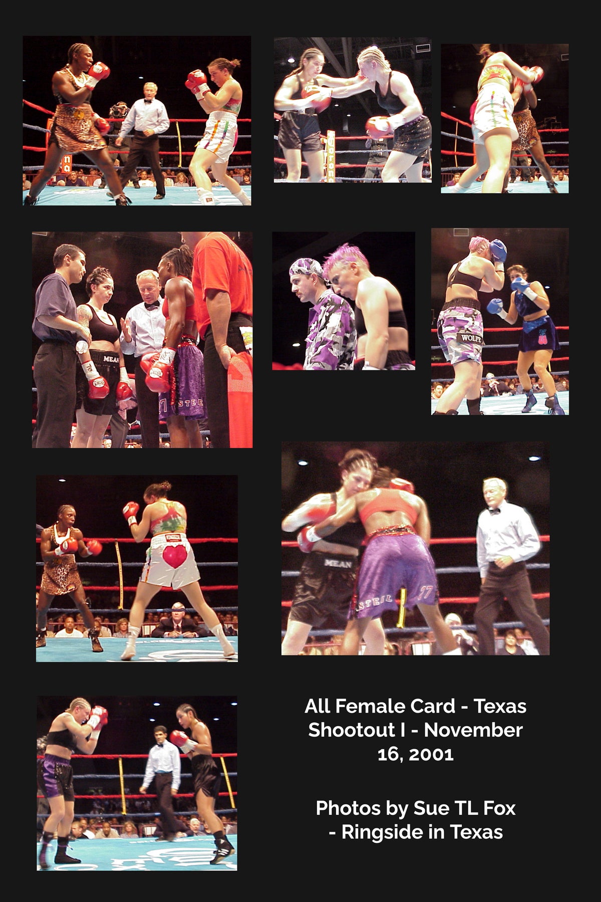 Six (6) Autographed by fighters - WBAN T-Shirts (XL) from All-Female Card -November 16, 2001