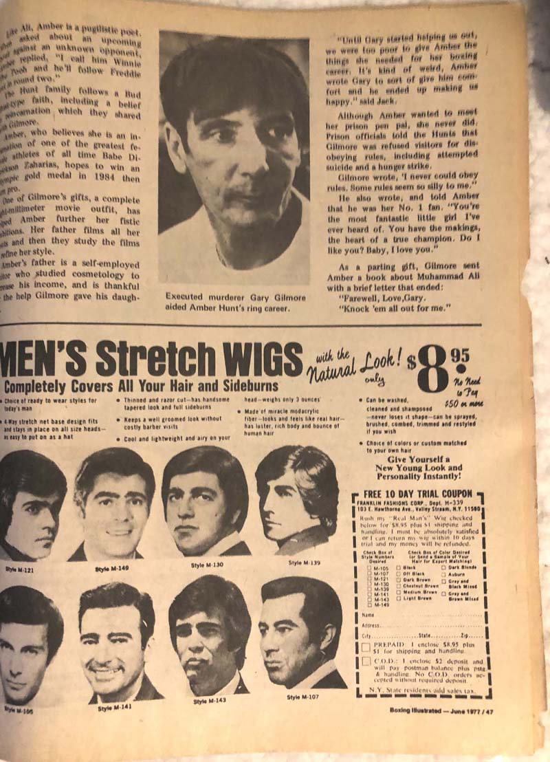 Boxing Illustrated Magazine - June 1977 - article on female boxer added by murderer Gary Gilmore