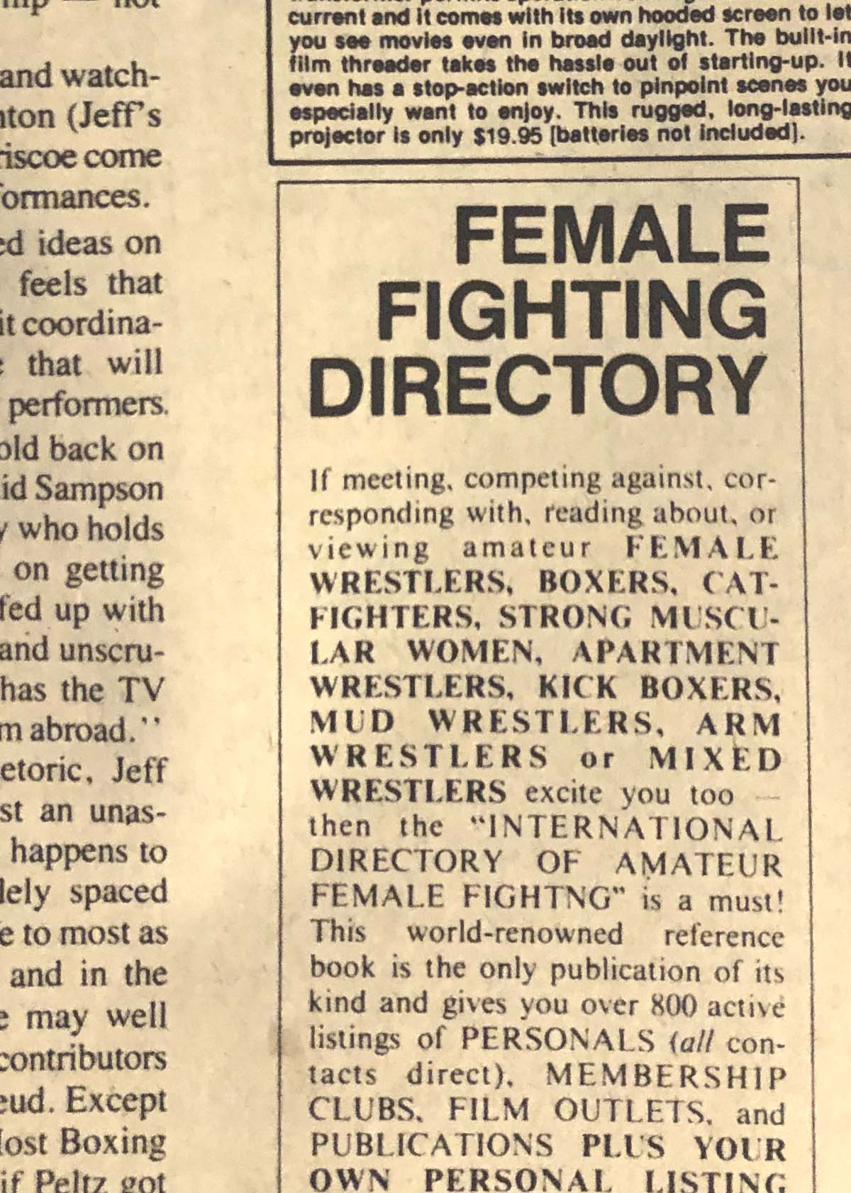 Boxing Illustrated Magazine - Women's Boxing Section June 1980